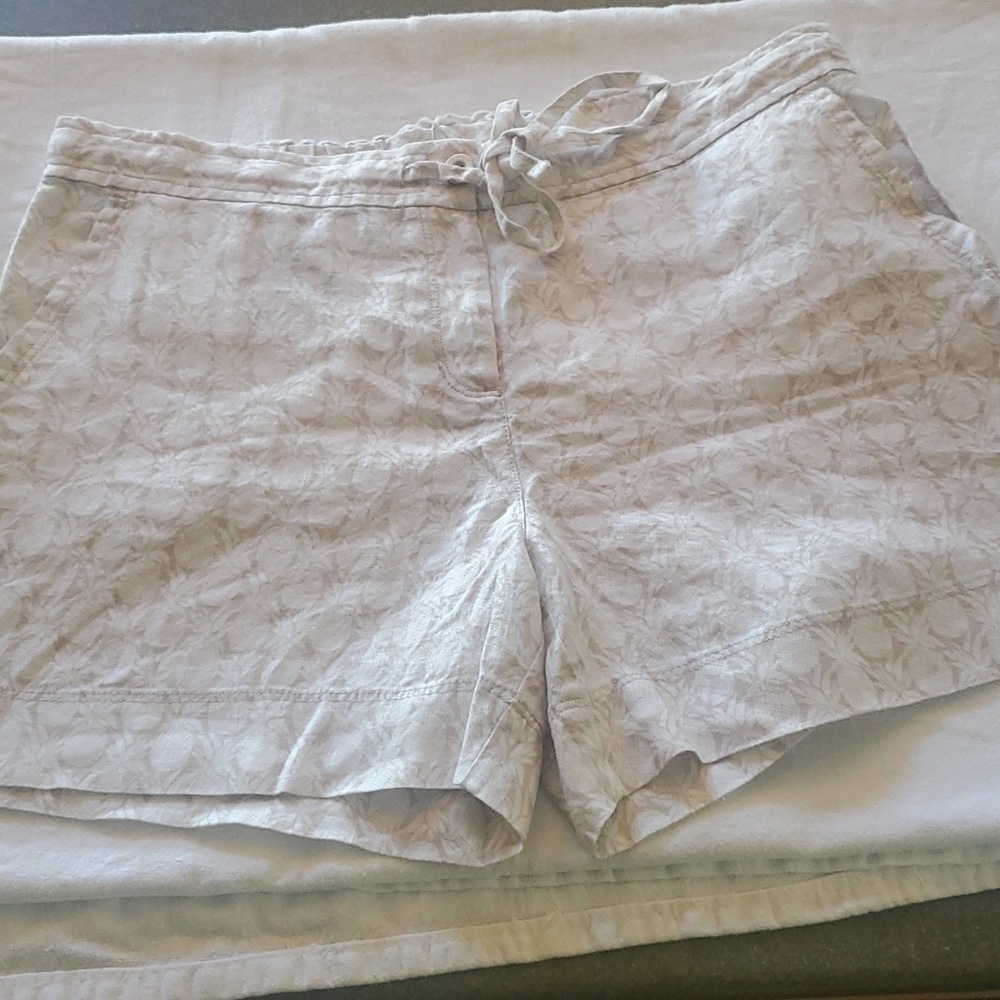 Tommy Bahama Beige Pinapples Linen Sz. L Shorts